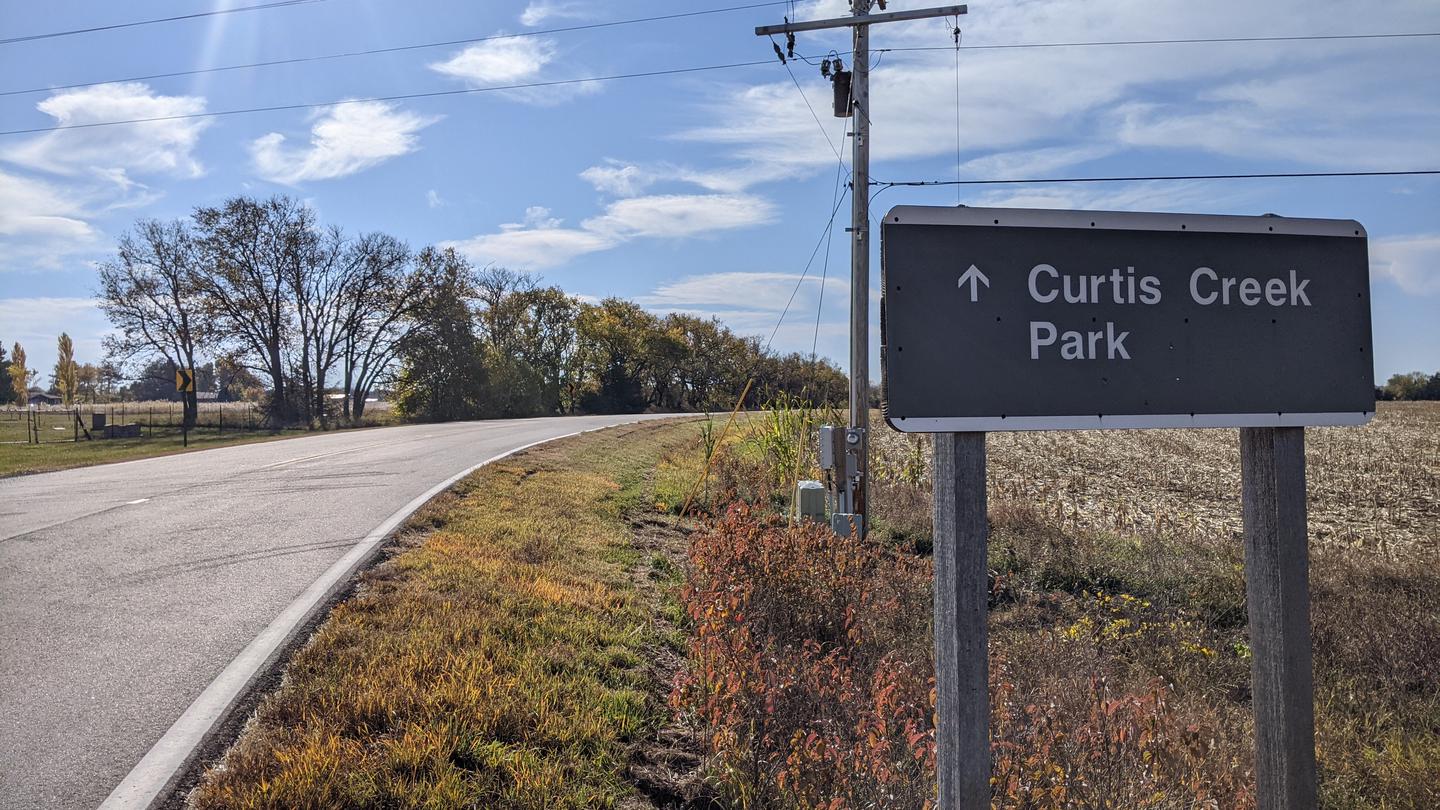 Curtis Creek Ahead Sign