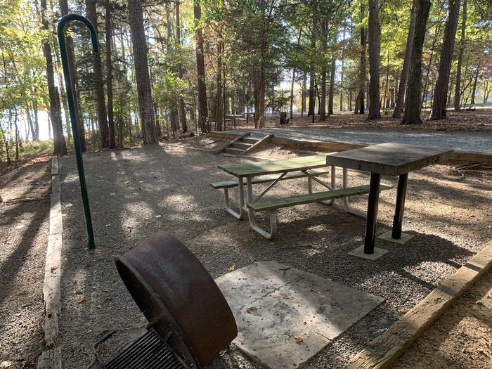 A photo of Site 016 of Loop FRNT at RUDDS CREEK REC. AR. with Picnic Table, Fire Pit, Tent Pad, Lantern Pole