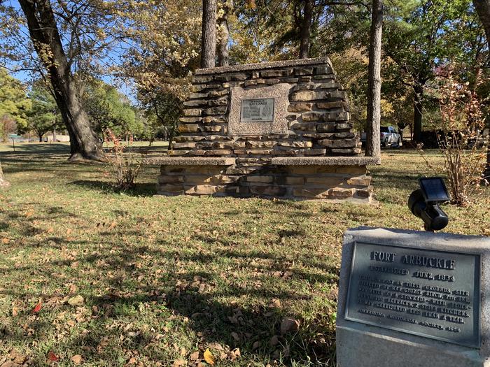 Historical stone monument located in Brush Creek campground.A photo of facility Brush Creek Public Use Area