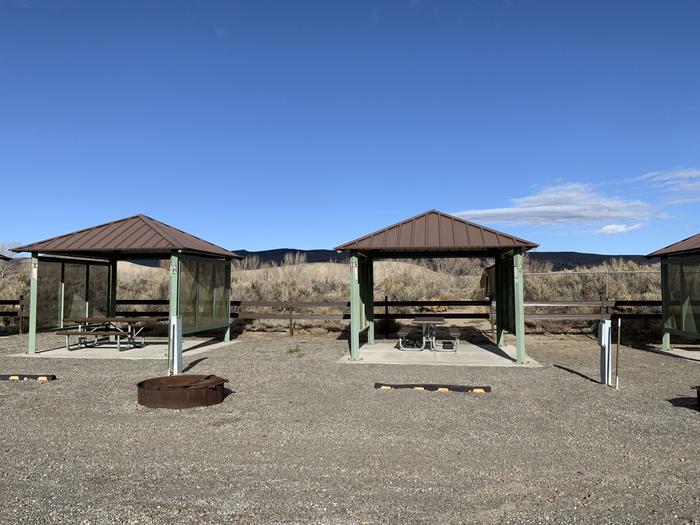 A photo of Site B-3 of Loop Main loop at Egin Lakes Campground/Day Use Area with Picnic Table, Electricity Hookup, Fire Pit, Lean To / Shelter