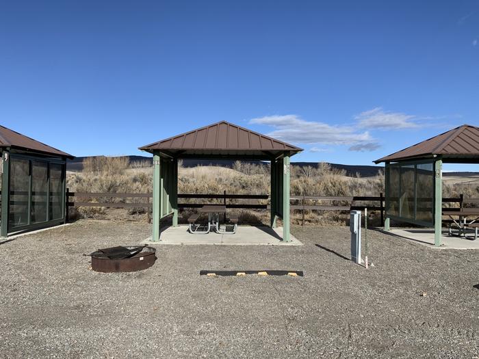 A photo of Site B-6 of Loop Main loop at Egin Lakes Campground/Day Use Area with Picnic Table, Electricity Hookup, Fire Pit, Lean To / Shelter