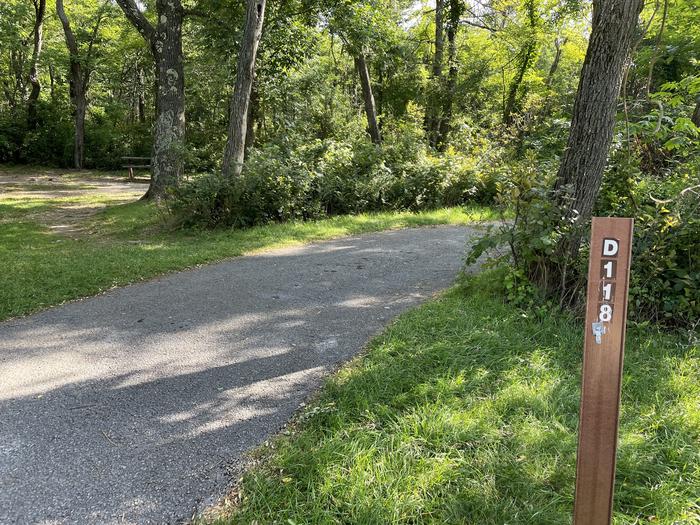 A photo of Site D118 of Loop D Loop at Loft Mountain Campground with No Amenities Shown