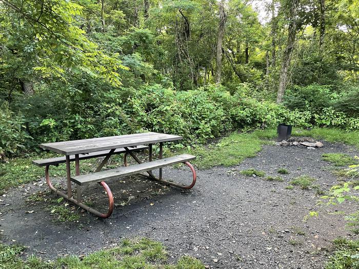 A photo of Site A054 of Loop A Loop at Loft Mountain Campground with Picnic Table, Fire Pit