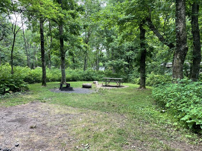 A photo of Site B085 of Loop B Loop at Loft Mountain Campground with Picnic Table, Fire Pit