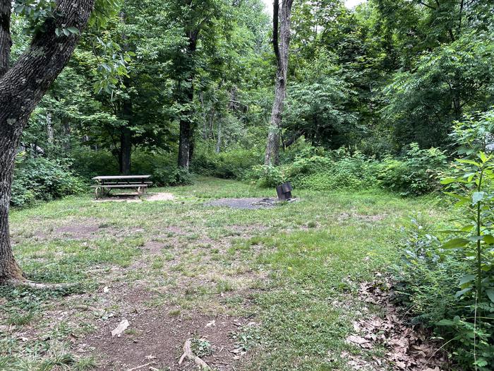 A photo of Site B083 of Loop B Loop at Loft Mountain Campground with Picnic Table, Fire Pit