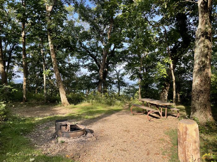 A photo of Site A059 of Loop A Loop at Loft Mountain Campground with Picnic Table, Fire Pit