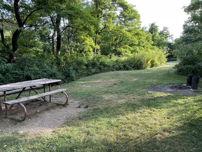A photo of Site G185 of Loop G Loop at Loft Mountain Campground with Picnic Table, Fire Pit