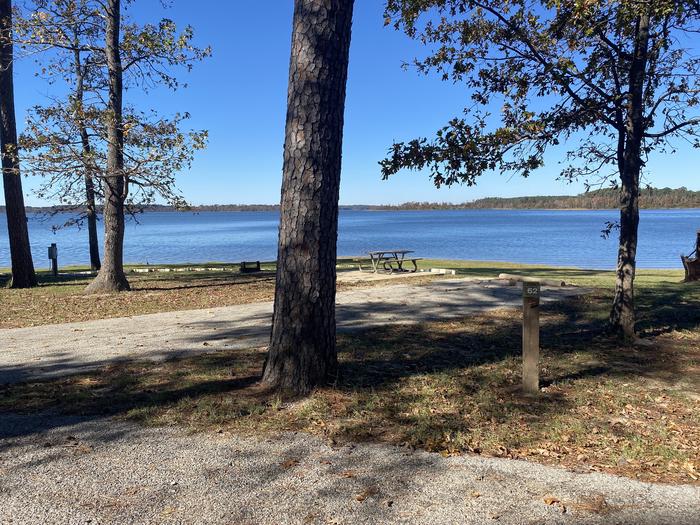 A photo of Site 62 of Loop LOOD at SAN AUGUSTINE with Picnic Table, Electricity Hookup, Fire Pit, Shade, Waterfront, Water Hookup