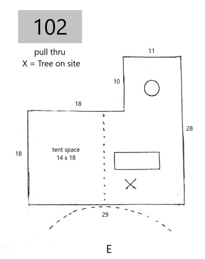 site #102line drawing of layout