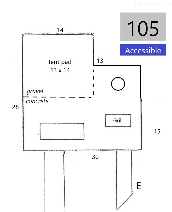 site #105 accessibleline drawing of site layout