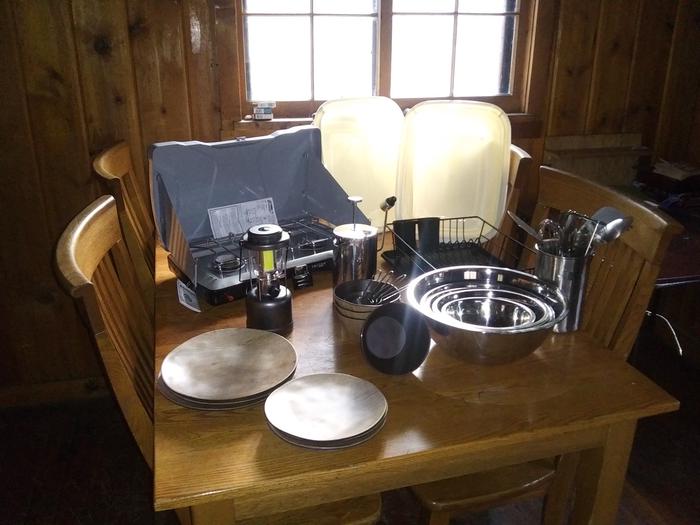cabin front and sideCookware
