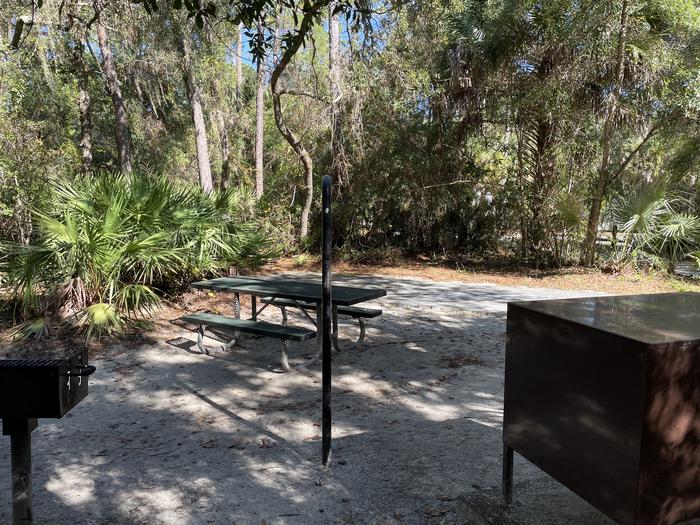 A photo of Site 002 of Loop LOPA at ALEXANDER SPRINGS REC AREA with Picnic Table, Fire Pit, Shade, Food Storage, Lantern Pole