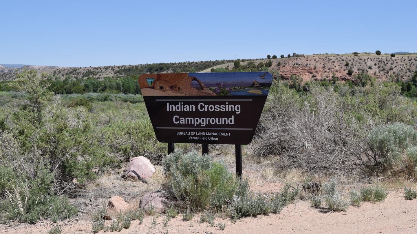 Indian Crossing Campground entry sign