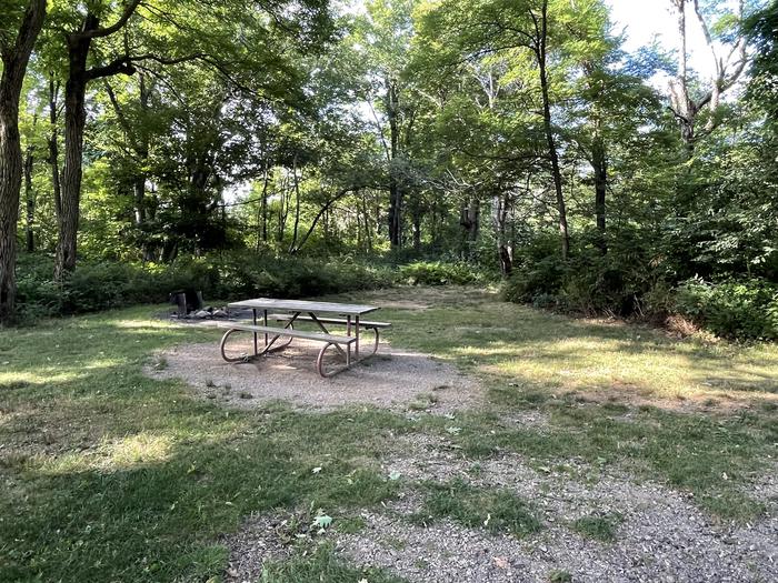 A photo of Site E153 of Loop E Loop at Loft Mountain Campground with Picnic Table, Fire Pit