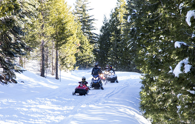 Snowmobiling at Cascade-Siskiyou National Monument.