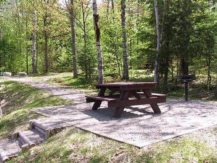 Council Lake CampsiteSeating area at the Council Lake Campground