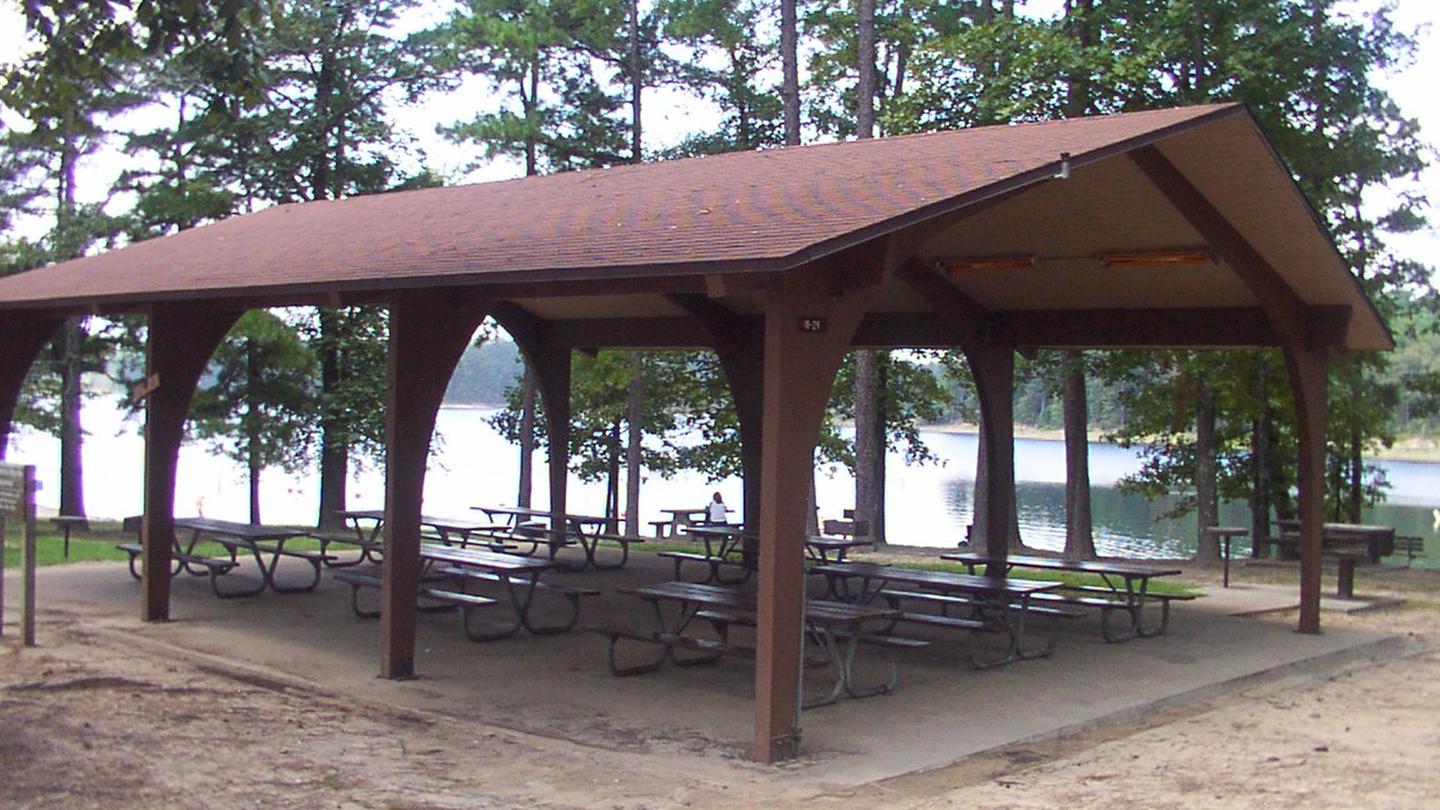 Arlie Moore Group Use ShelterPavilion with electricity, tables, grills, and short walking distance to swim beach.