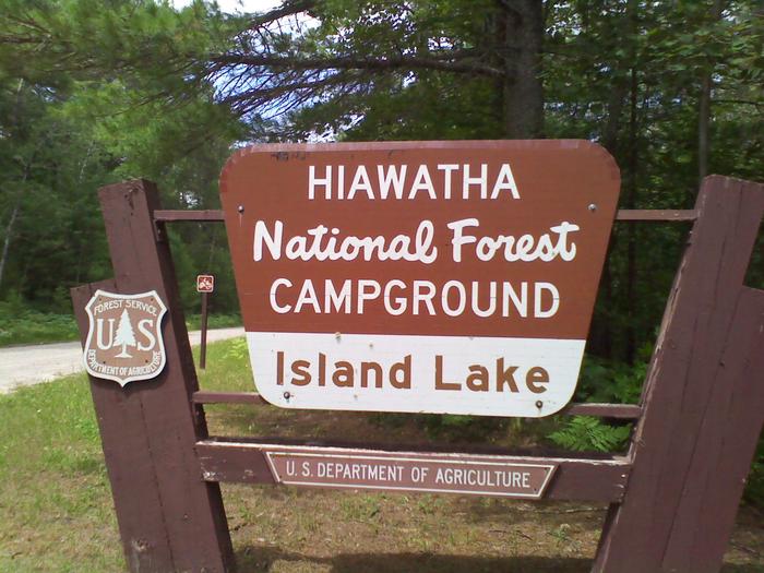 Island Lake Campground SignSignage at the entrance to the Island Lake Campground