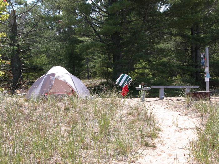 Little Dune II campsite - Shoreline ViewpointViewpoint of the Little Dune II campsite from the Trout Bay beach area.