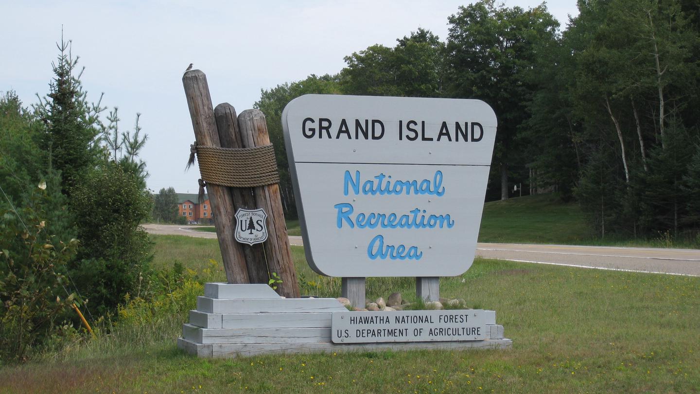 Grand Island SignageGrand Island signage located off of M-28 near Munising, MI