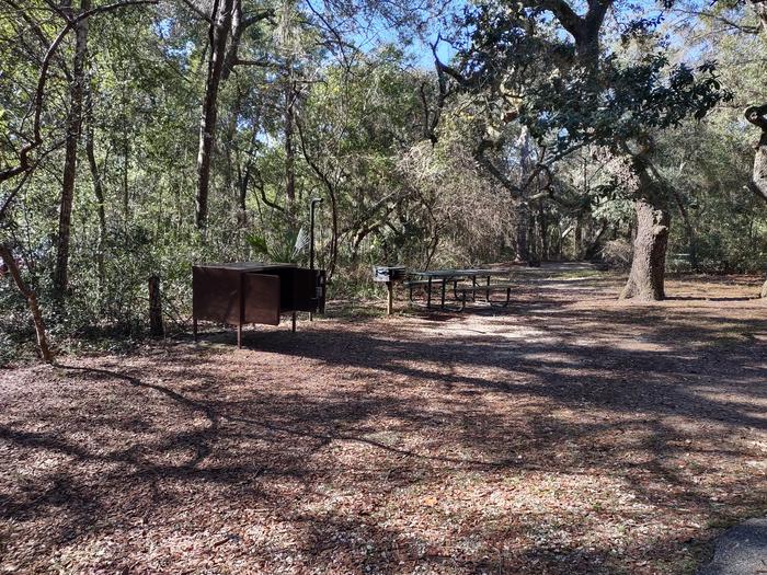 Another view of site 12Picnic table, light pole, bear box (food storage), shade, grill