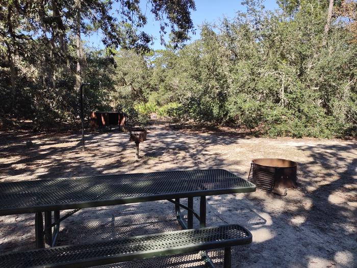 Another view of site 25Picnic table, fire ring, light pole, bear box (food storage), shade, grill