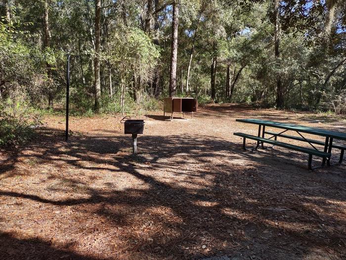 View of site 36Picnic table, light pole, bear box (food storage), shade, grill