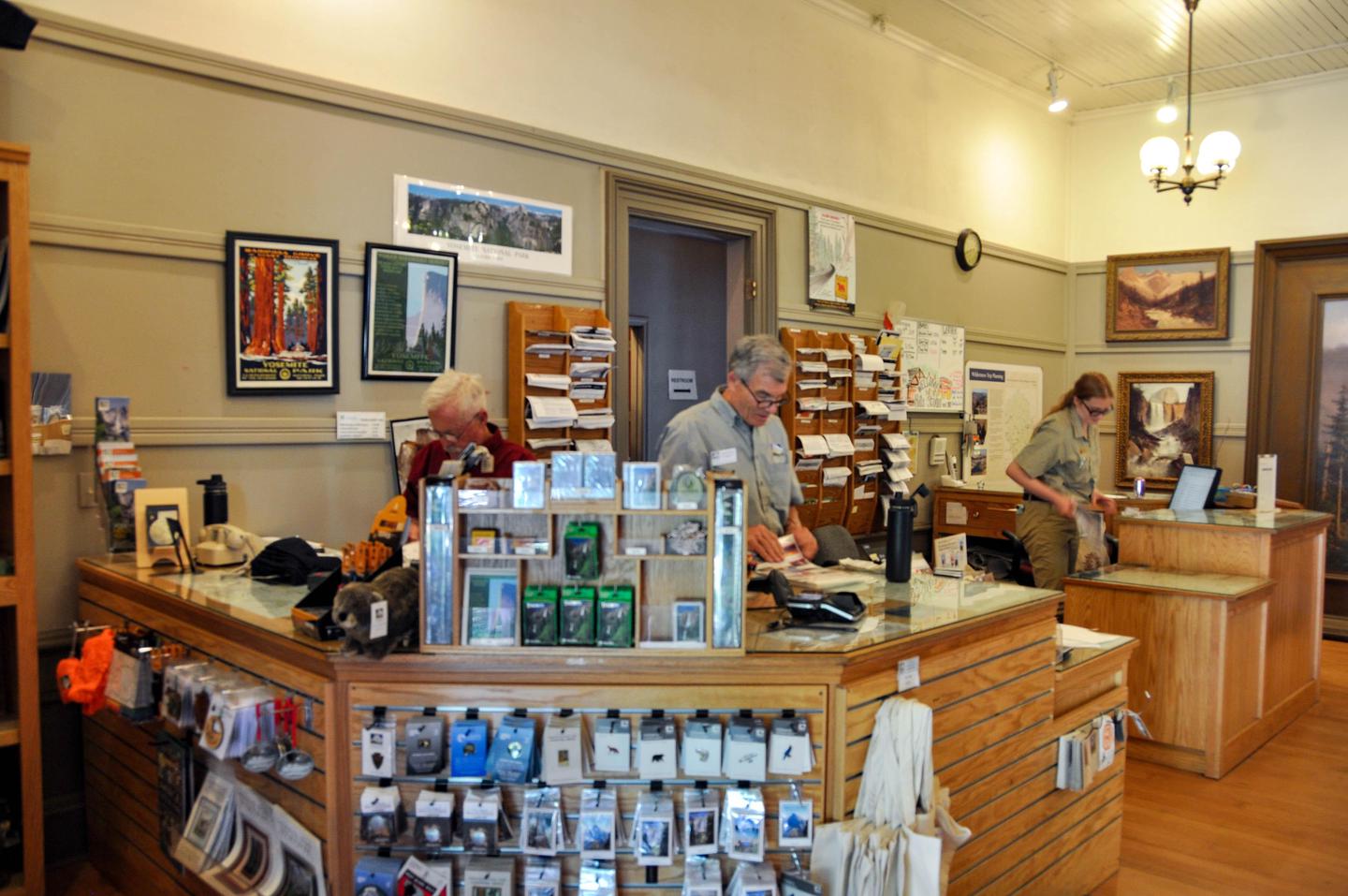 Inside the Wawona Visitor Center at Hill's Studio