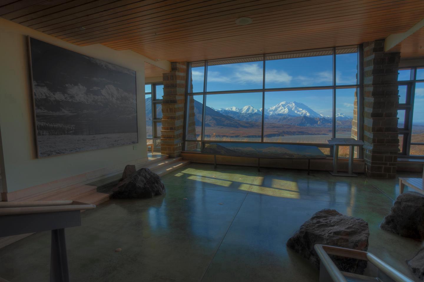 EielsonEielson Visitor Center features exhibits, maps, and fabulous views of the Alaska Range, when skies are clear.