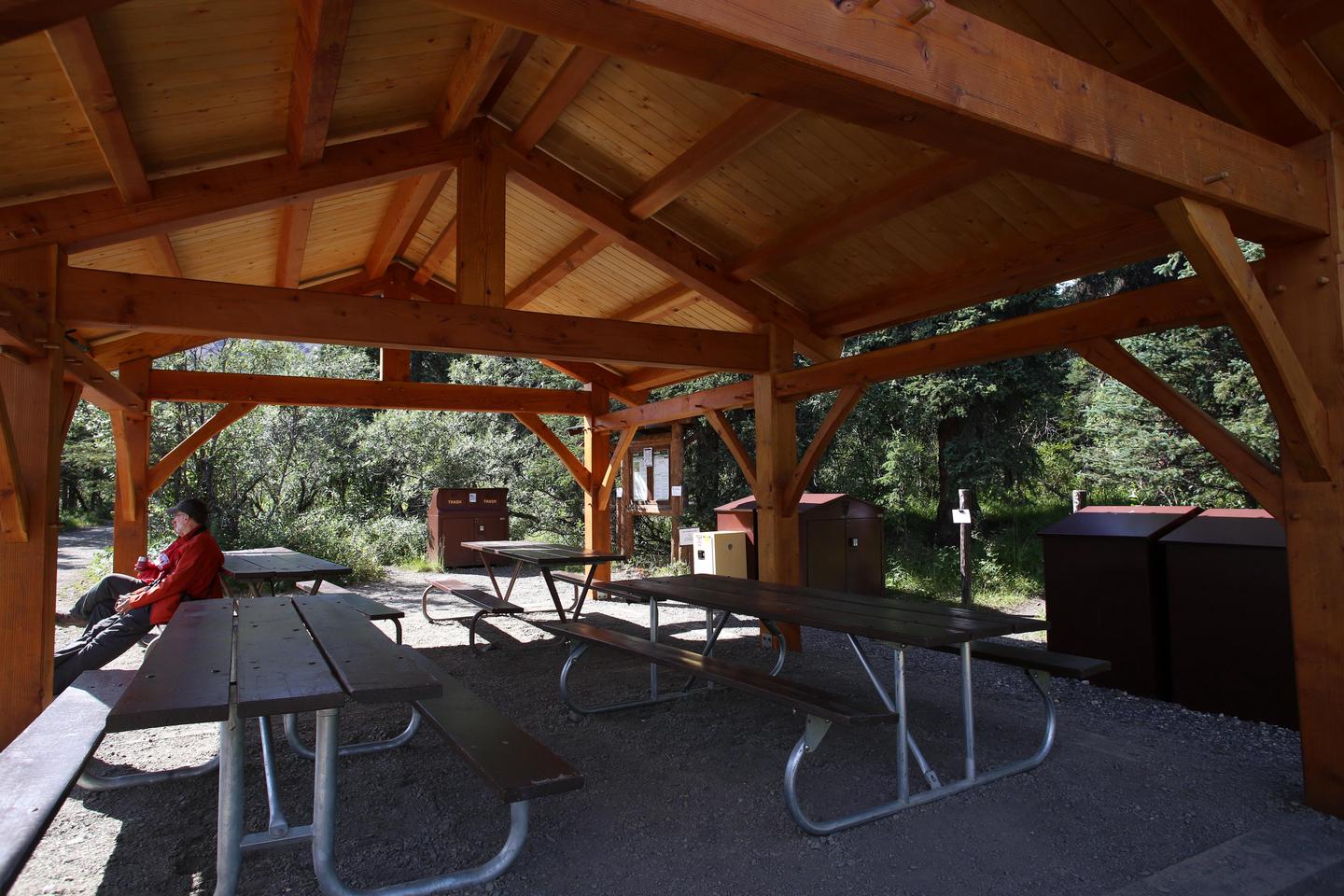 Covered ShelterA covered eating area is available at Igloo Creek Campground