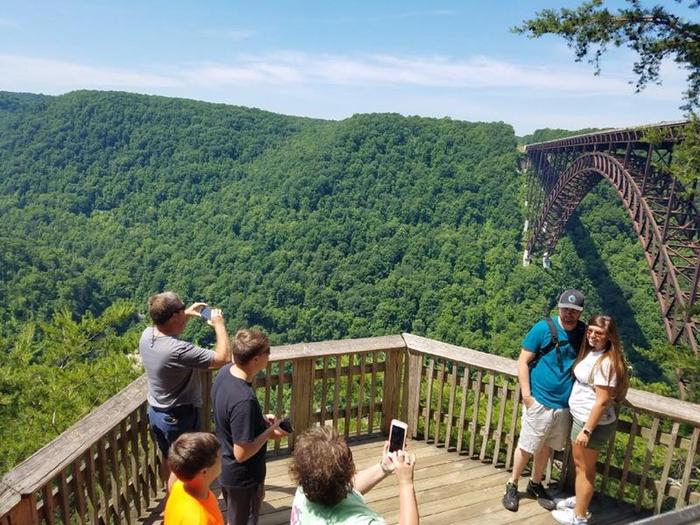 View from the Canyon Rim overlookCanyon Rim Visitor Center provides some of the most dramatic views of the New River Gorge Bridge