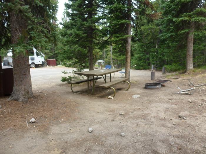 Lewis Lake site 57 picnic table and fire ringLewis Lake site 57
