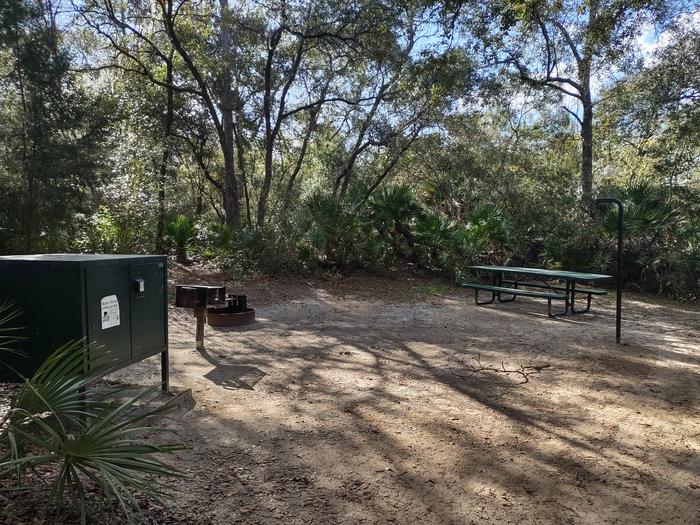 Site 37Amenities: picnic table, fire ring, grill, light pole, bear-proof storage locker