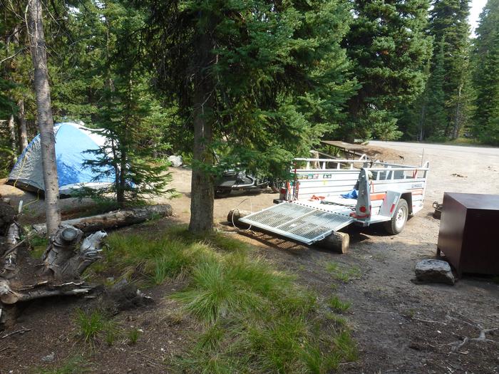 Lewis Lake site 41 with camping equipment.Lewis Lake site 41