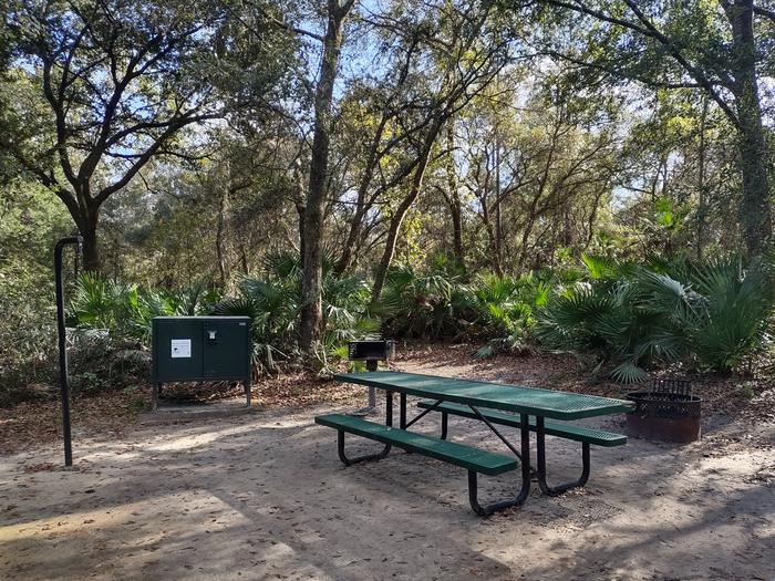 Site 56Amenities: picnic table, light pole, fire ring, grill, bear-proof storage locker