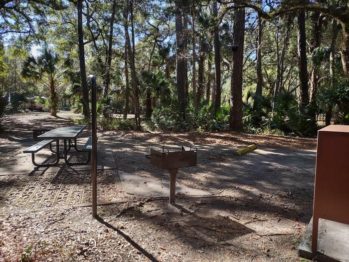 View of site 28Amenities: picnic table, grill,  fire ring, light pole, bear-proof storage locker