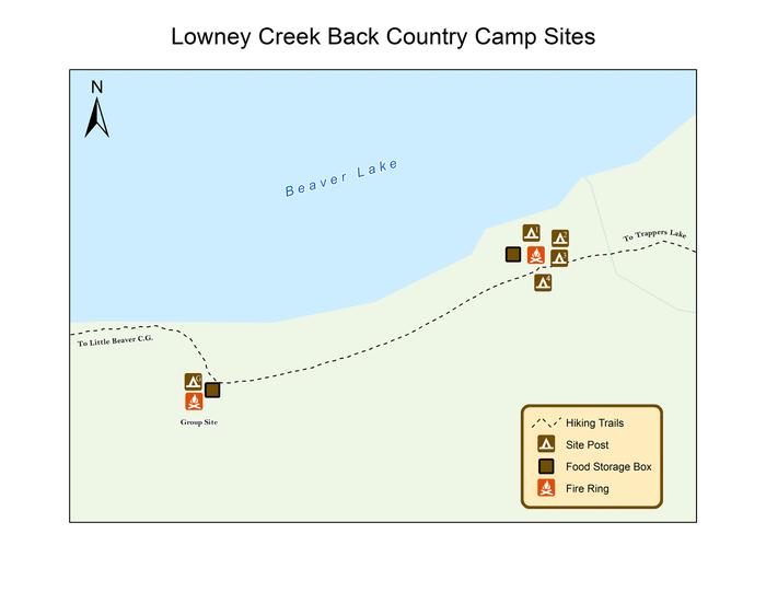 Lowney Creek BC Campground Map