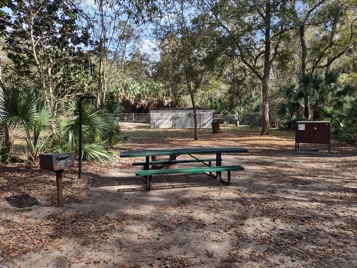 Site 13Amenities: fire ring, picnic table, grill, light pole, bear-proof storage locker