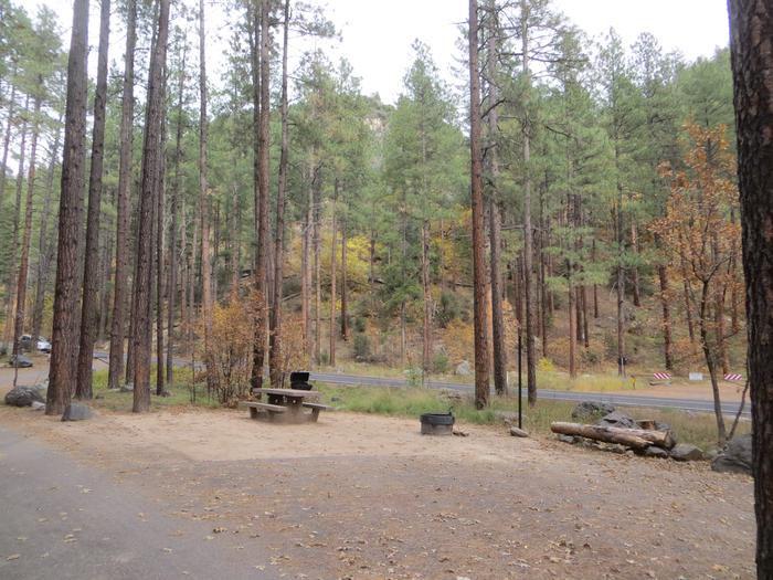 Pine Flat West Campground Site 18Standard non electric. Hwy 89A side, picnic table, grill, and campfire ring.