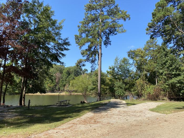 A photo of Site 17 of Loop LOOB at HANKS CREEK with Picnic Table, Electricity Hookup, Fire Pit, Waterfront, Lantern Pole, Water Hookup