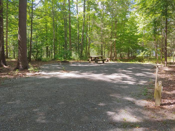 Parking area and camping pad with picnic table Site #7