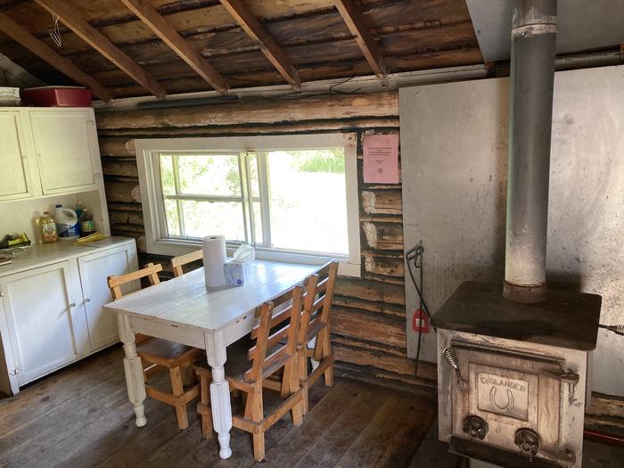 Wood Stove and Tablestove and table