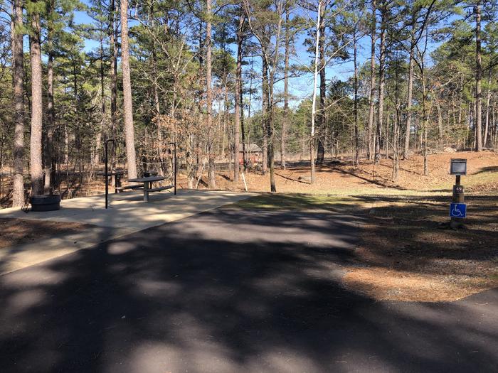 A photo of Site 049 of Loop NORTH SHORE at CEDAR LAKE (OKLAHOMA) with Picnic Table, Fire Pit, Tent Pad