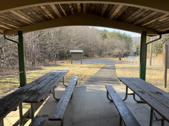 Parking area for picnic shelter. 