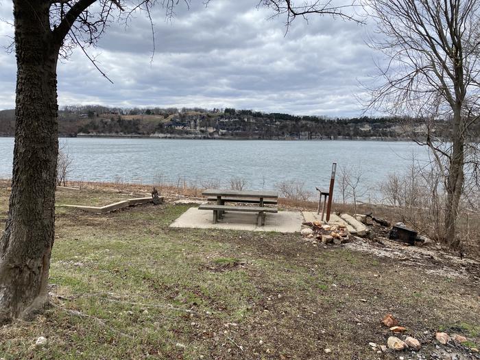 A photo of Site 111 of Loop 0512 at COOKSON BEND with Picnic Table, Fire Pit, Shade, Waterfront