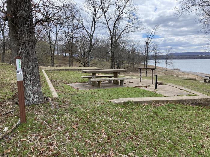 A photo of Site 093 of Loop 0512 at COOKSON BEND with Picnic Table, Fire Pit, Shade, Waterfront