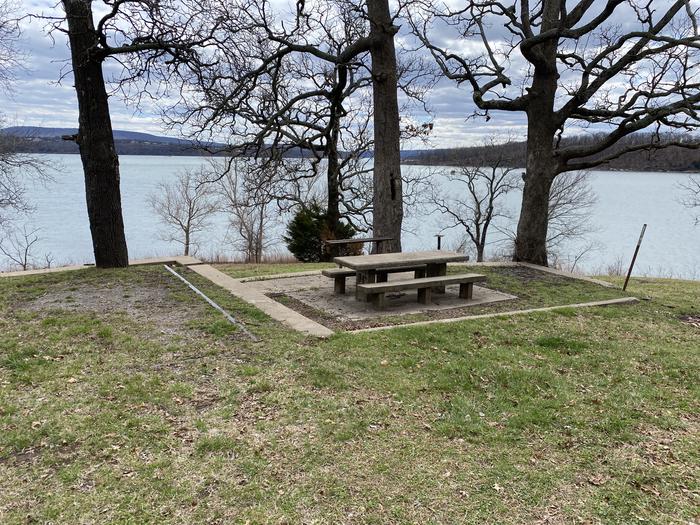 A photo of Site 071 of Loop 0512 at COOKSON BEND with Picnic Table, Fire Pit, Shade, Waterfront