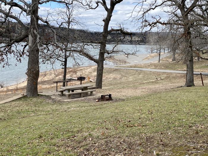A photo of Site 073 of Loop 0512 at COOKSON BEND with Picnic Table, Fire Pit, Shade, Waterfront