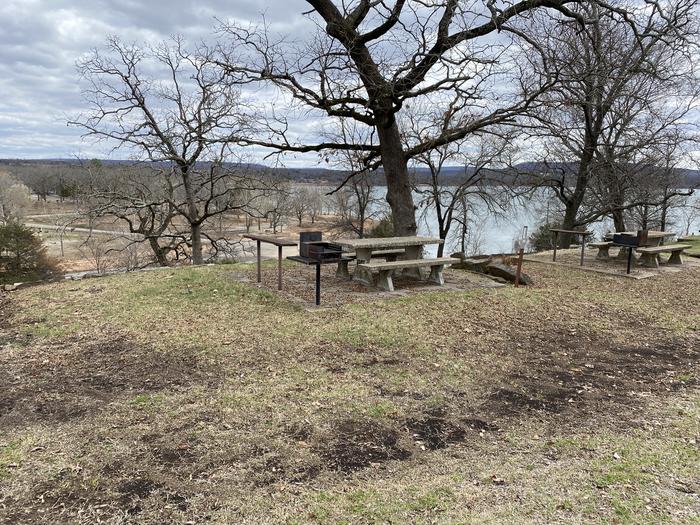 A photo of Site 063 of Loop 0512 at COOKSON BEND with Picnic Table, Fire Pit, Shade