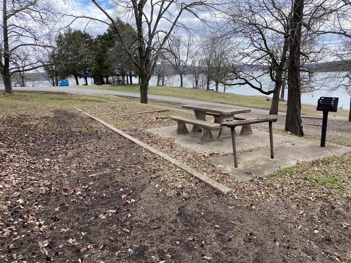 A photo of Site 078 of Loop 0512 at COOKSON BEND with Picnic Table, Fire Pit, Shade